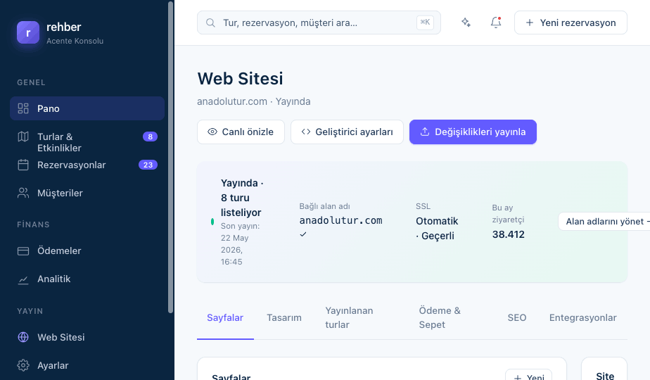 rehber — integrated website management