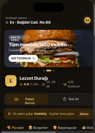 Paymenu customer app — dark theme